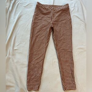 White and orange plaid pants